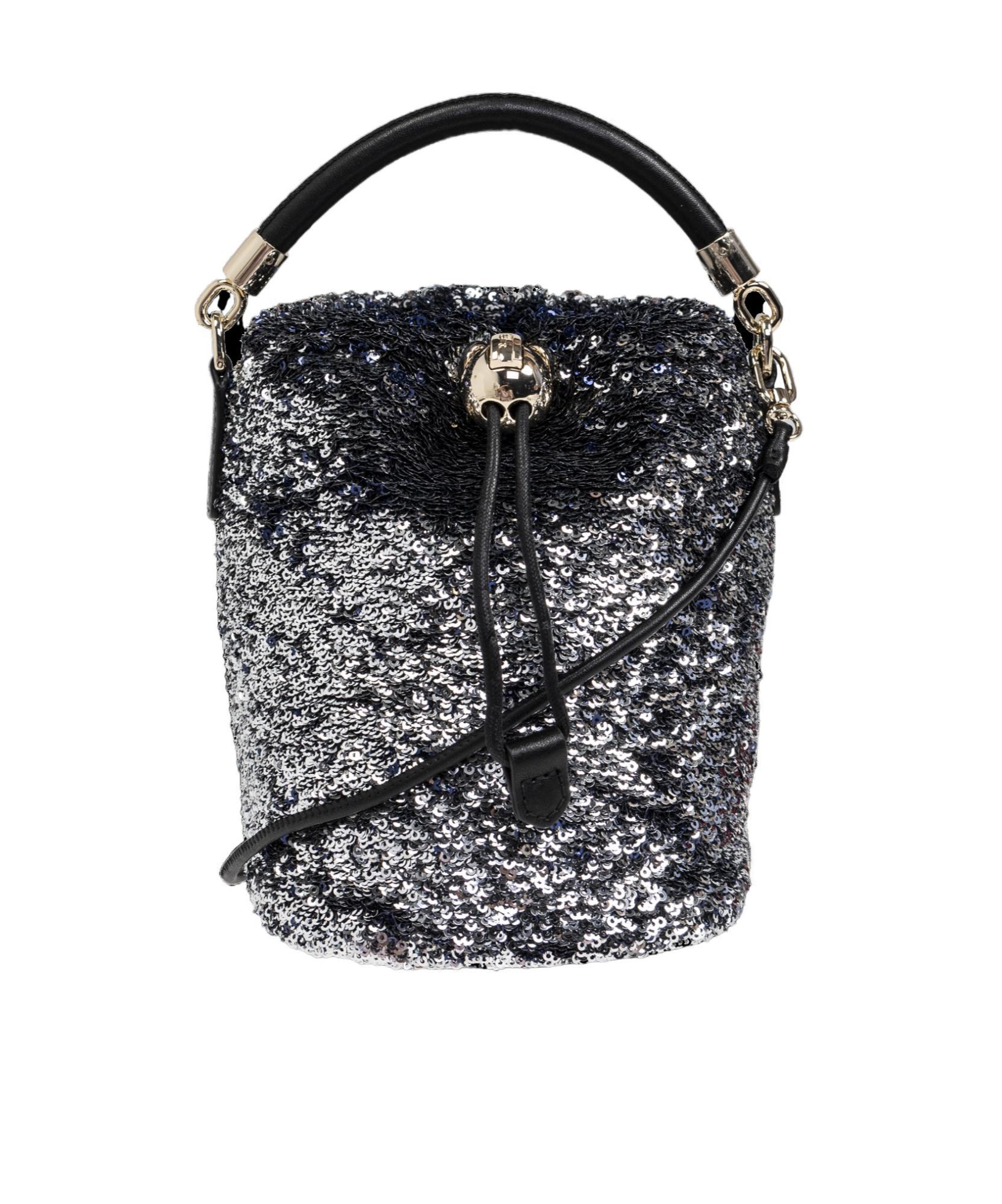 FURLA Sequined Shoulder Bag In Silver Product Image