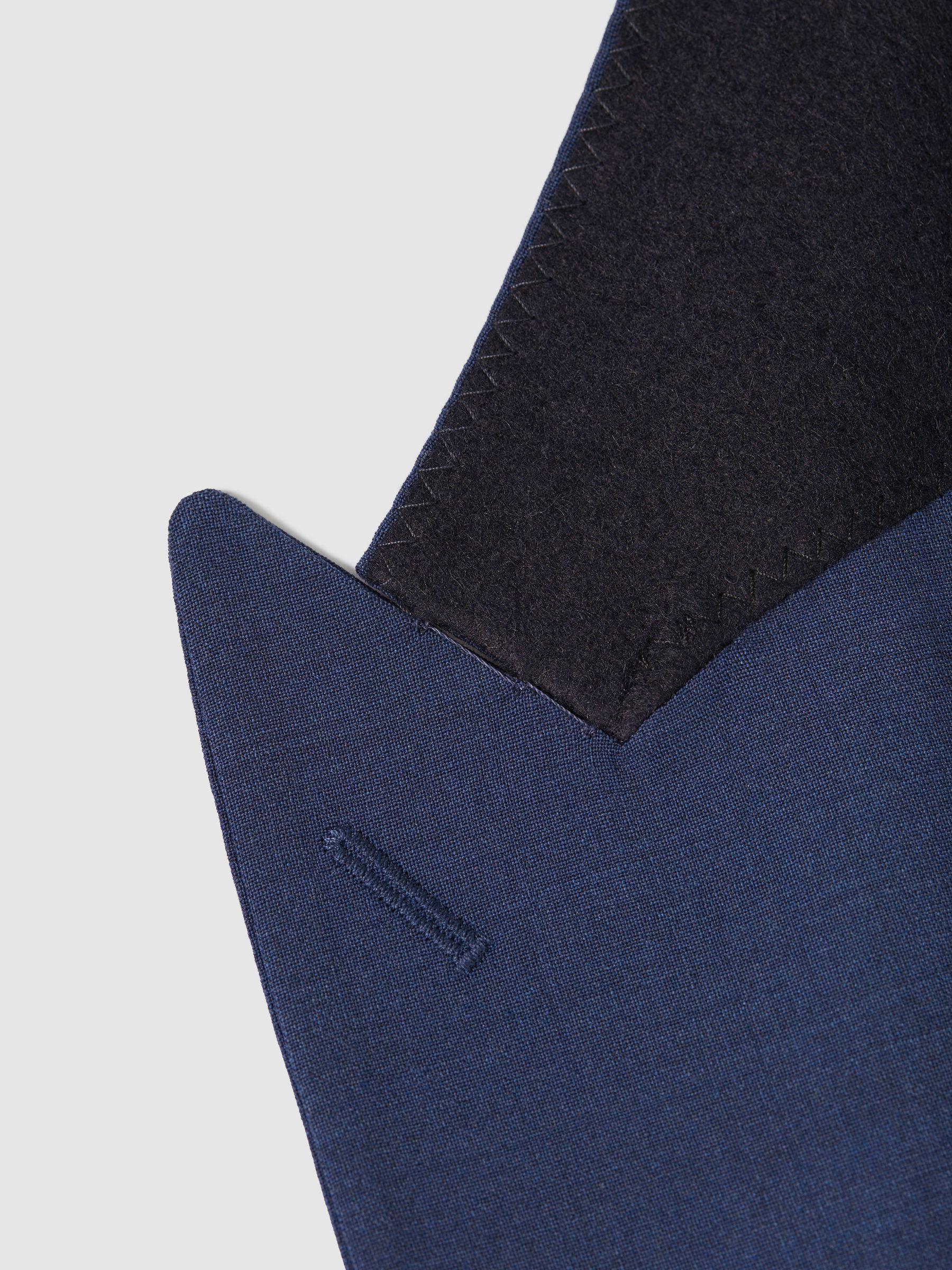 Slim Fit Single Breasted Wool Blend Blazer in Bright Blue Product Image