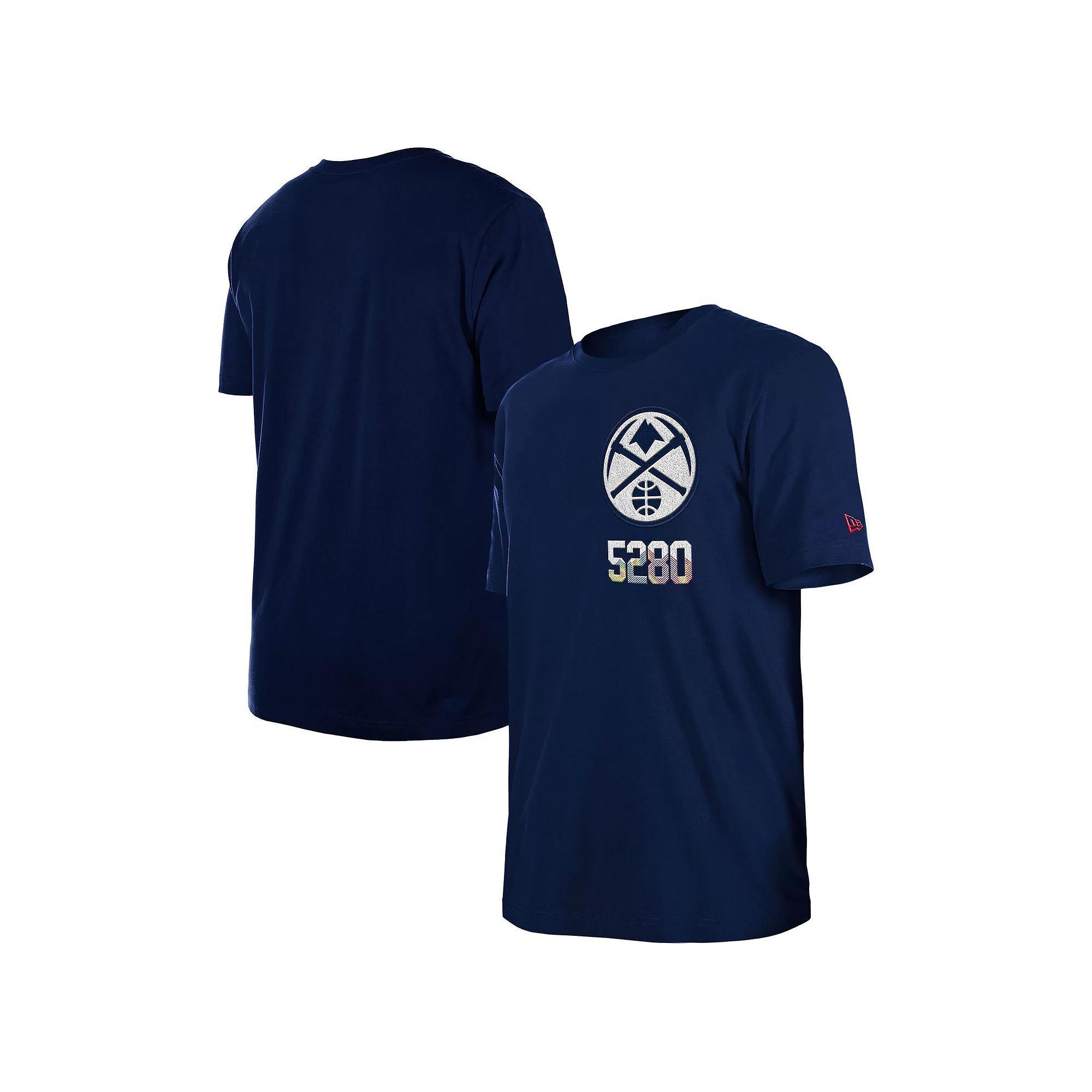 Men's New Era  Navy Denver Nuggets 2024/25 City Edition Chenille Heavyweight T-Shirt, Size: XL, Nug Blue Product Image