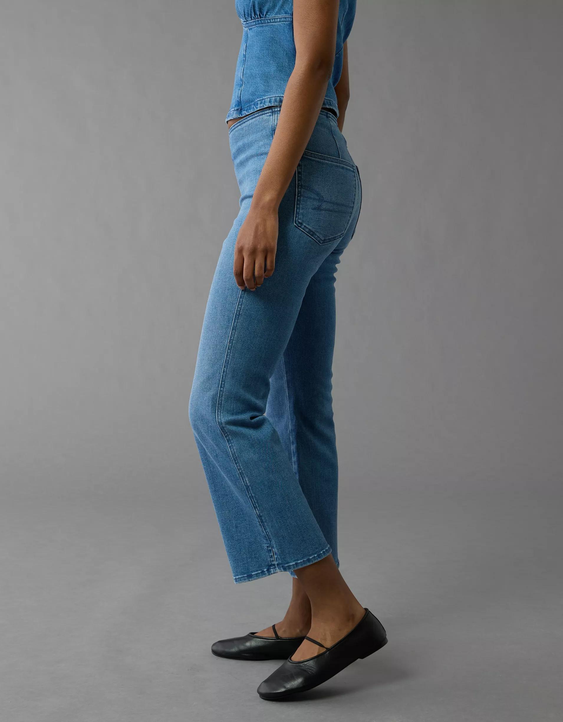 AE Luxe Pull-On High-Waisted Kick Bootcut Crop Jean Product Image