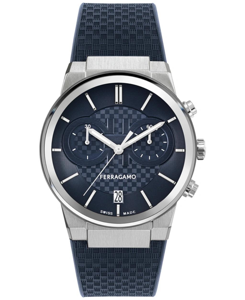 FERRAGAMO Men's Stainless Steel & Silicone Chronograph Watch/41mm In Blue Product Image