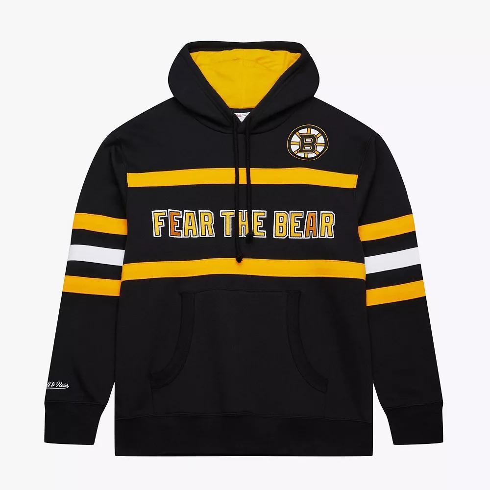 Men's Mitchell & Ness Black Boston Bruins Head Coach Slogan Pullover Hoodie,  Product Image