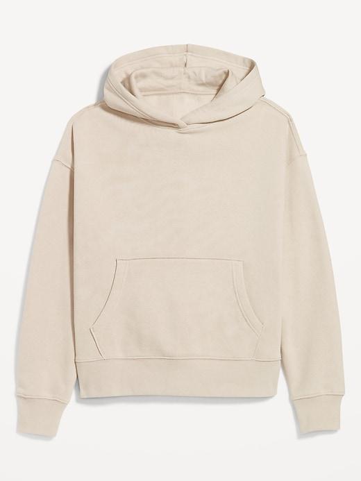 Oversized Cropped Essential Pullover Hoodie Product Image