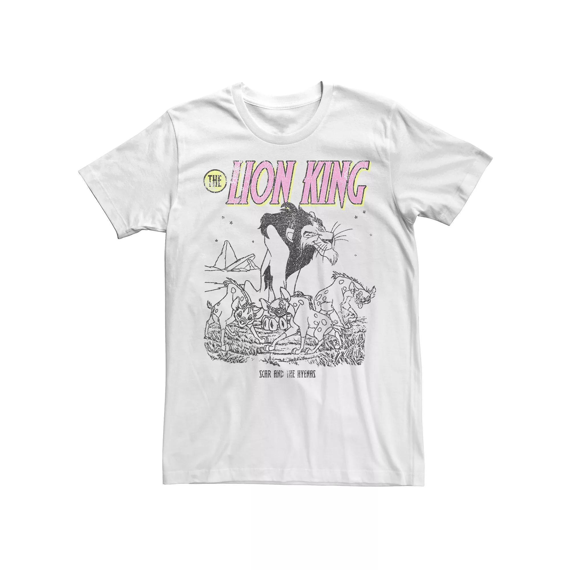 Men's Disney's The Lion King Distressed Scar and Hyenas Tee, Size: Small, White Product Image