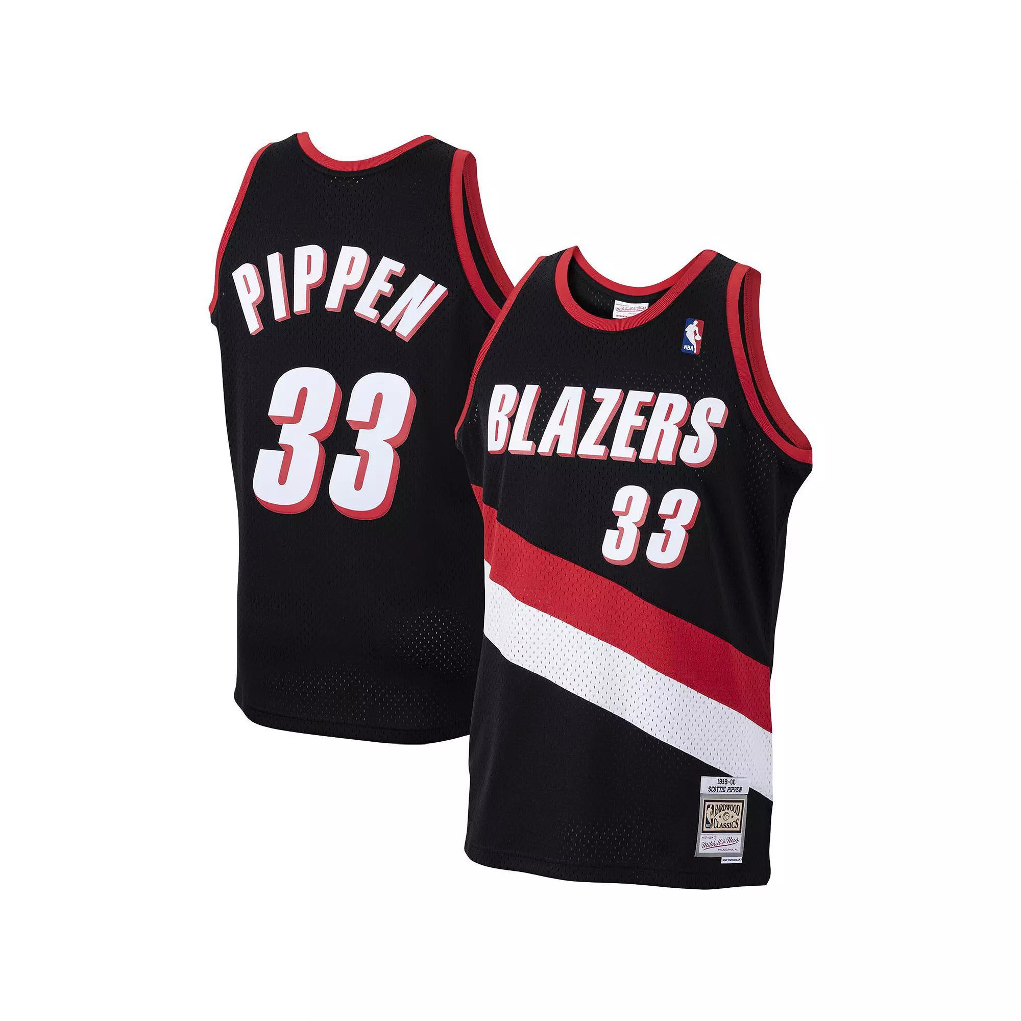 Men's Mitchell & Ness Scottie Pippen Black Portland Trail Blazers 1999-00 Hardwood Classics Swingman Jersey, Size: Small Product Image