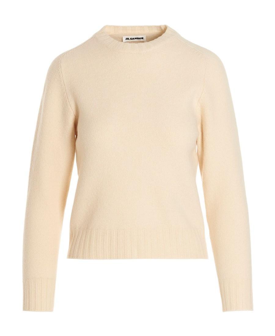 JIL SANDER Crew-neck Knitted Jumper In Nude Product Image