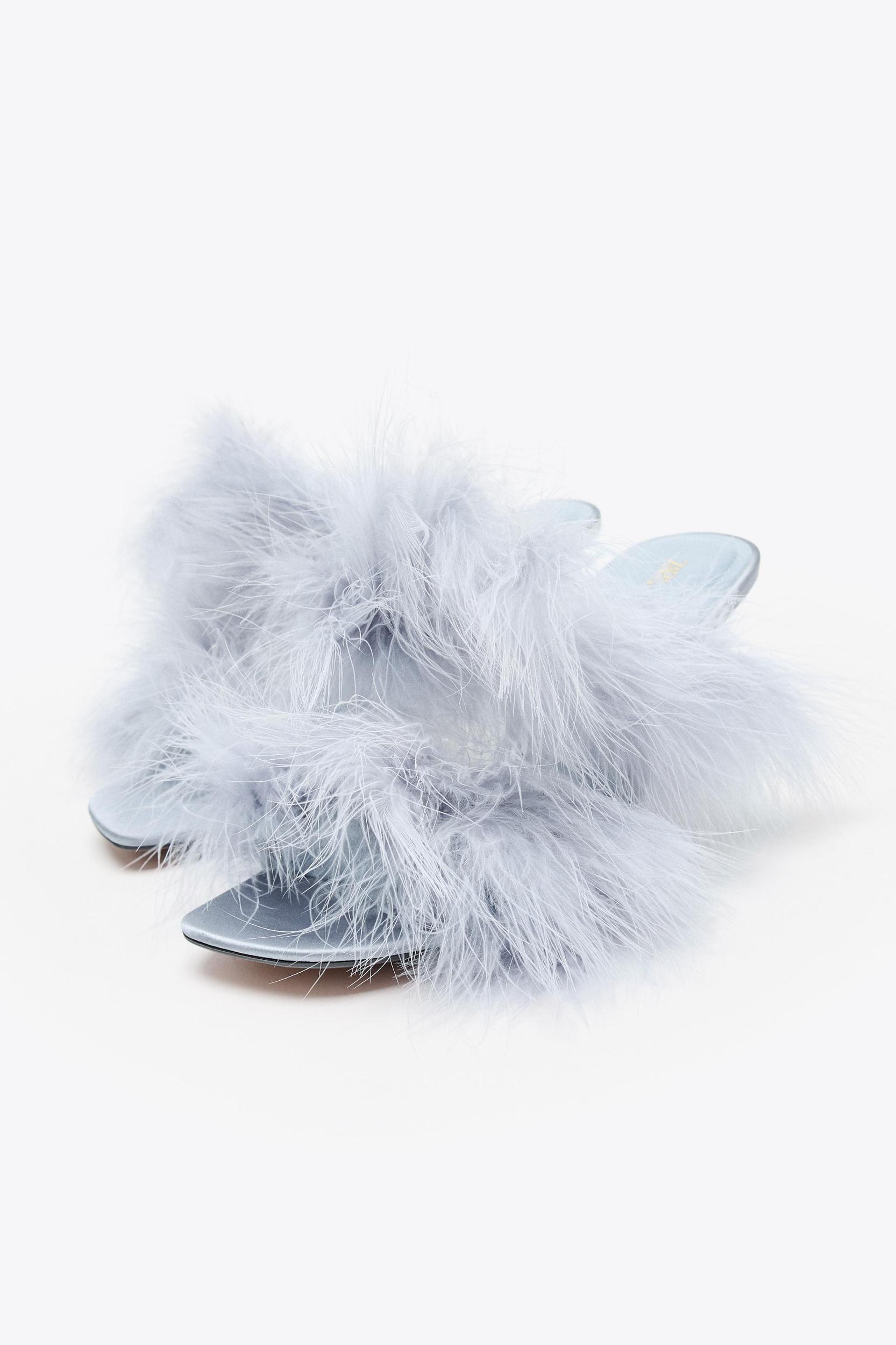 FEATHER HEELED SANDALS Product Image