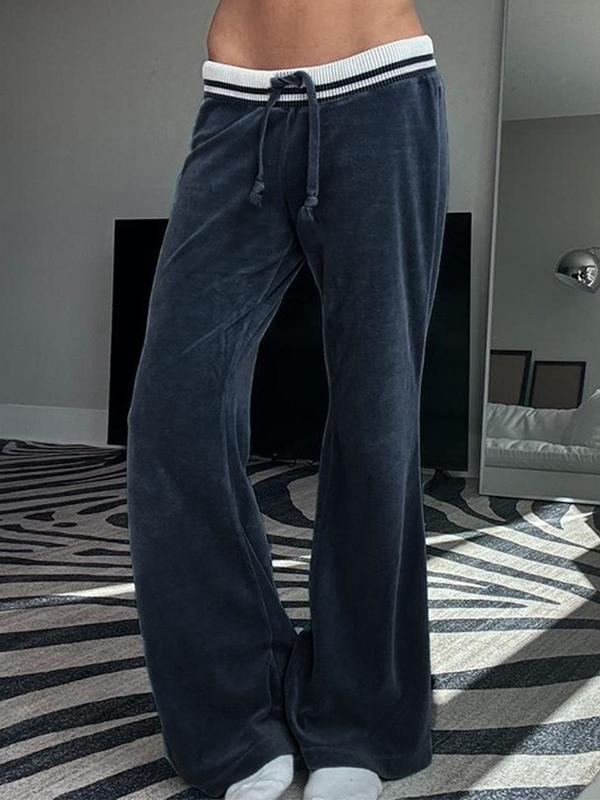 Contrast Stripe Flare Leg Pants Product Image