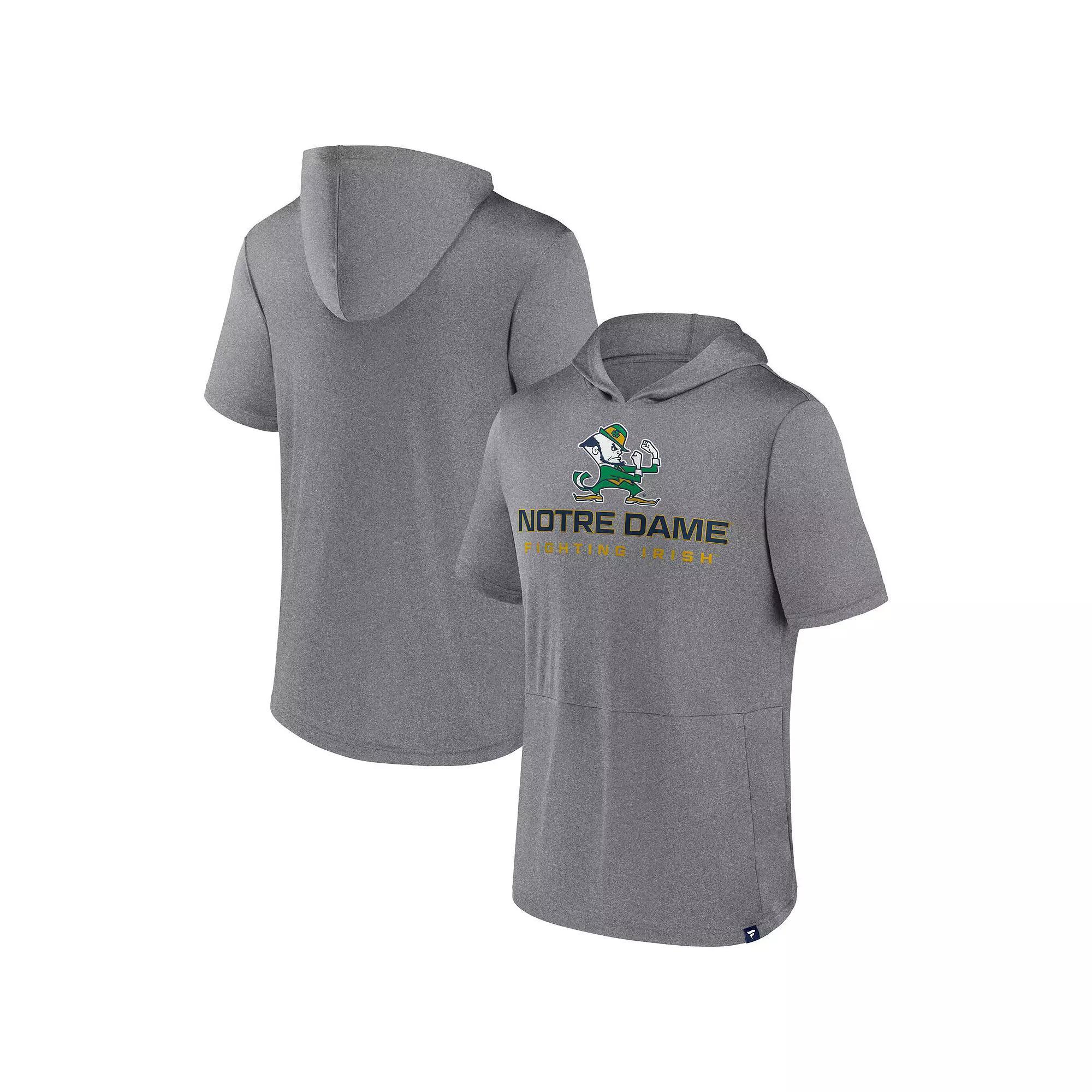 Men's Fanatics Branded Heather Gray Notre Dame Fighting Irish Modern Stack Hoodie T-Shirt, Size: Medium, Grey Product Image
