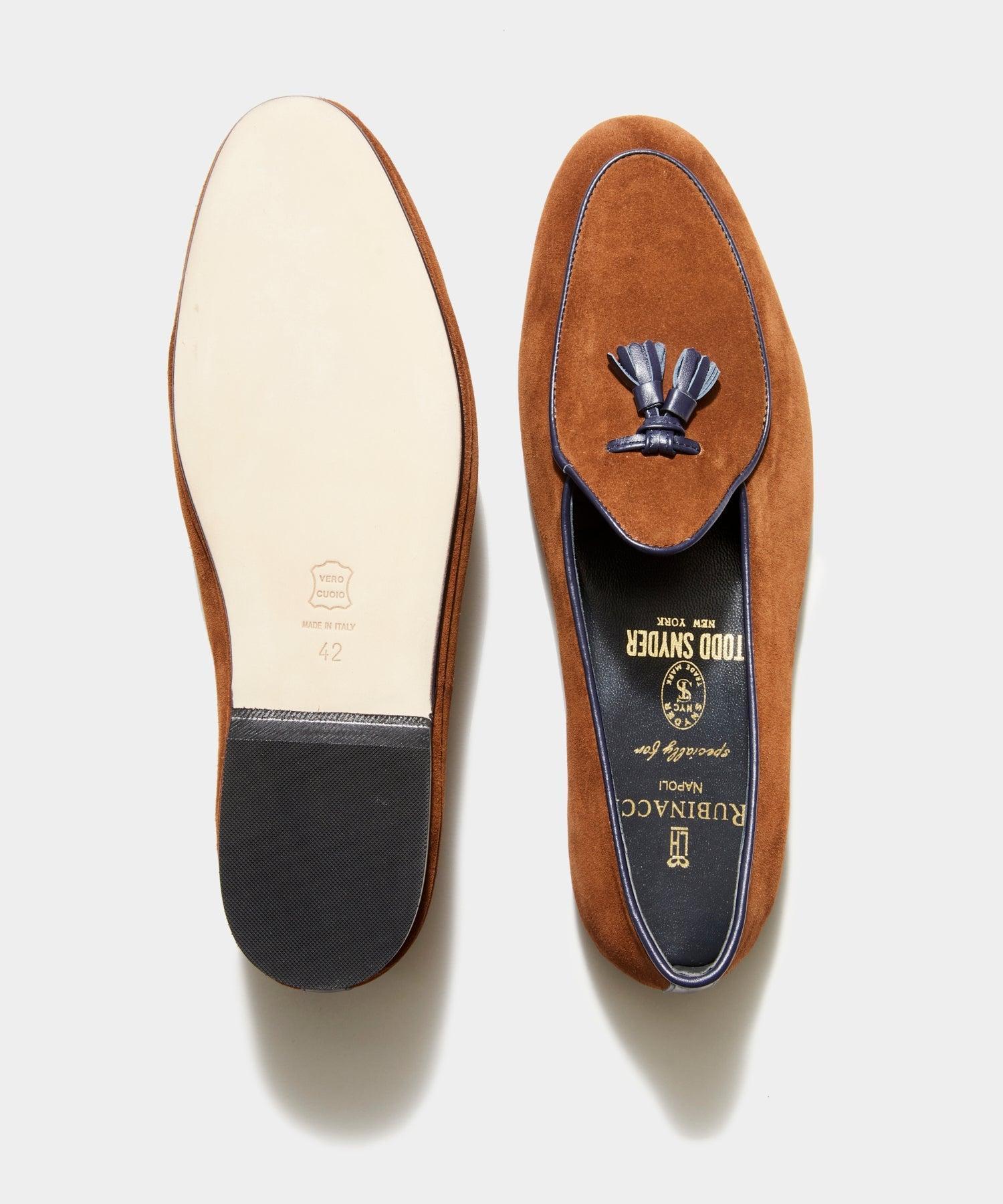 Todd Snyder x Rubinacci Marphy Suede Loafer in Tobacco Product Image