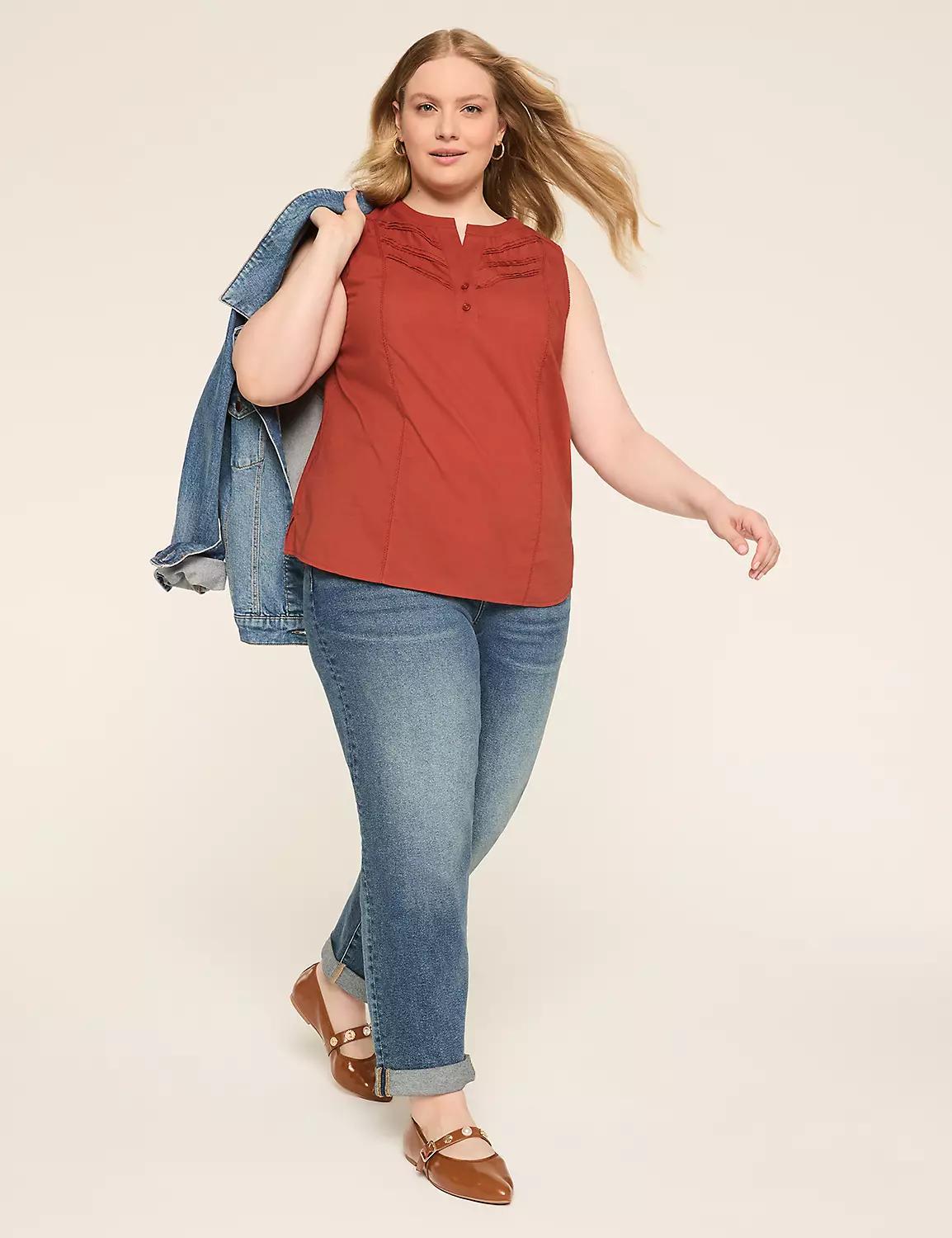 Sleeveless Pintuck Popover Blouse Product Image