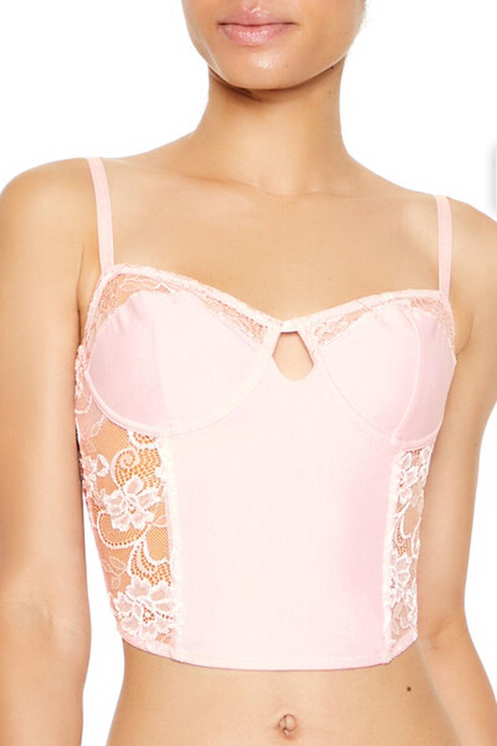 Sheer Lace Underwire Corset Bra | Forever 21 Product Image