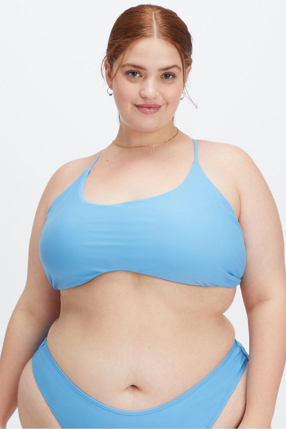 Fabletics Scoop Neck Bikini Top Womens blue plus Size 2X Product Image