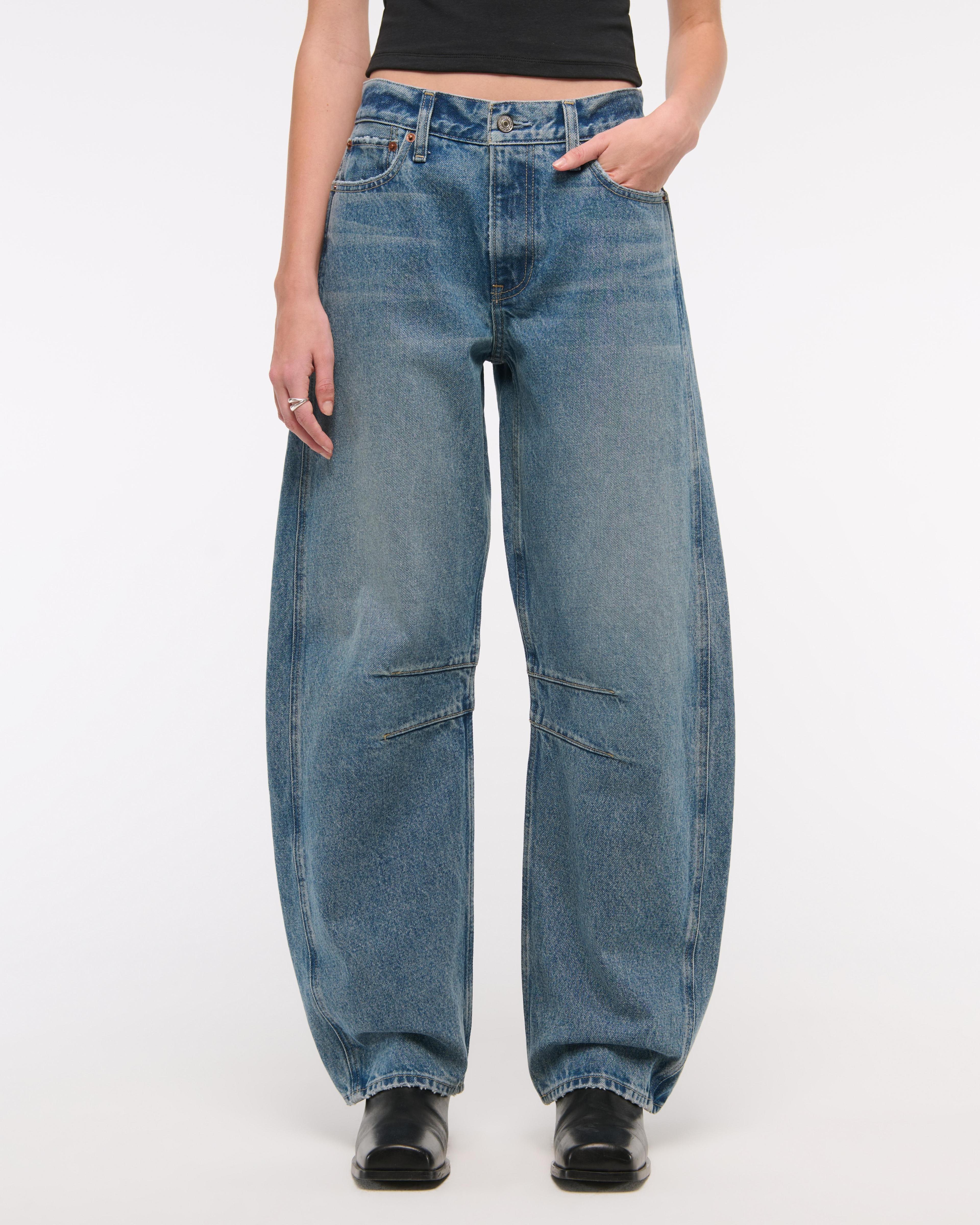 Mid Rise Barrel Jean Product Image