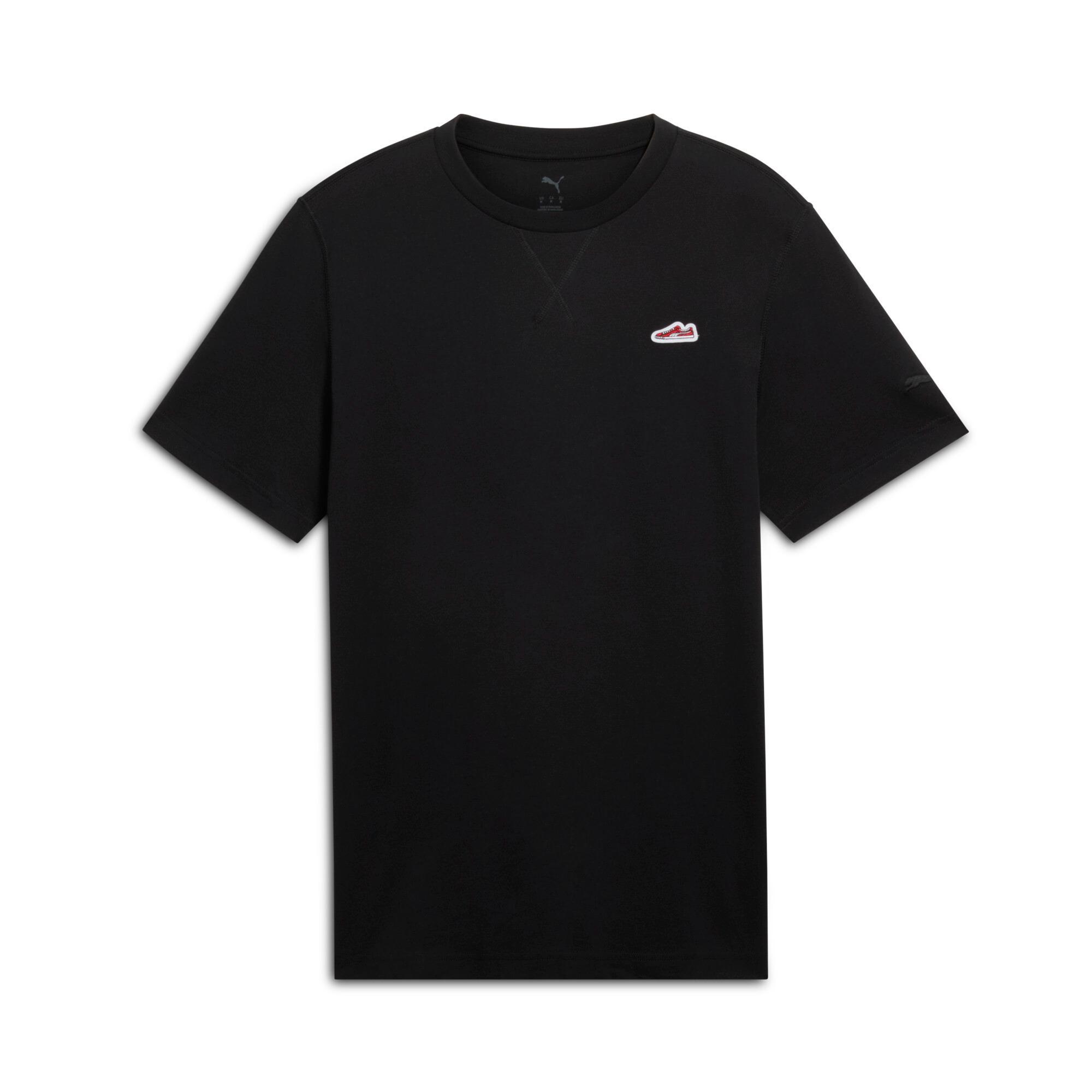 WARDROBE ESSENTIALS Suede Logo Men's Tee Product Image