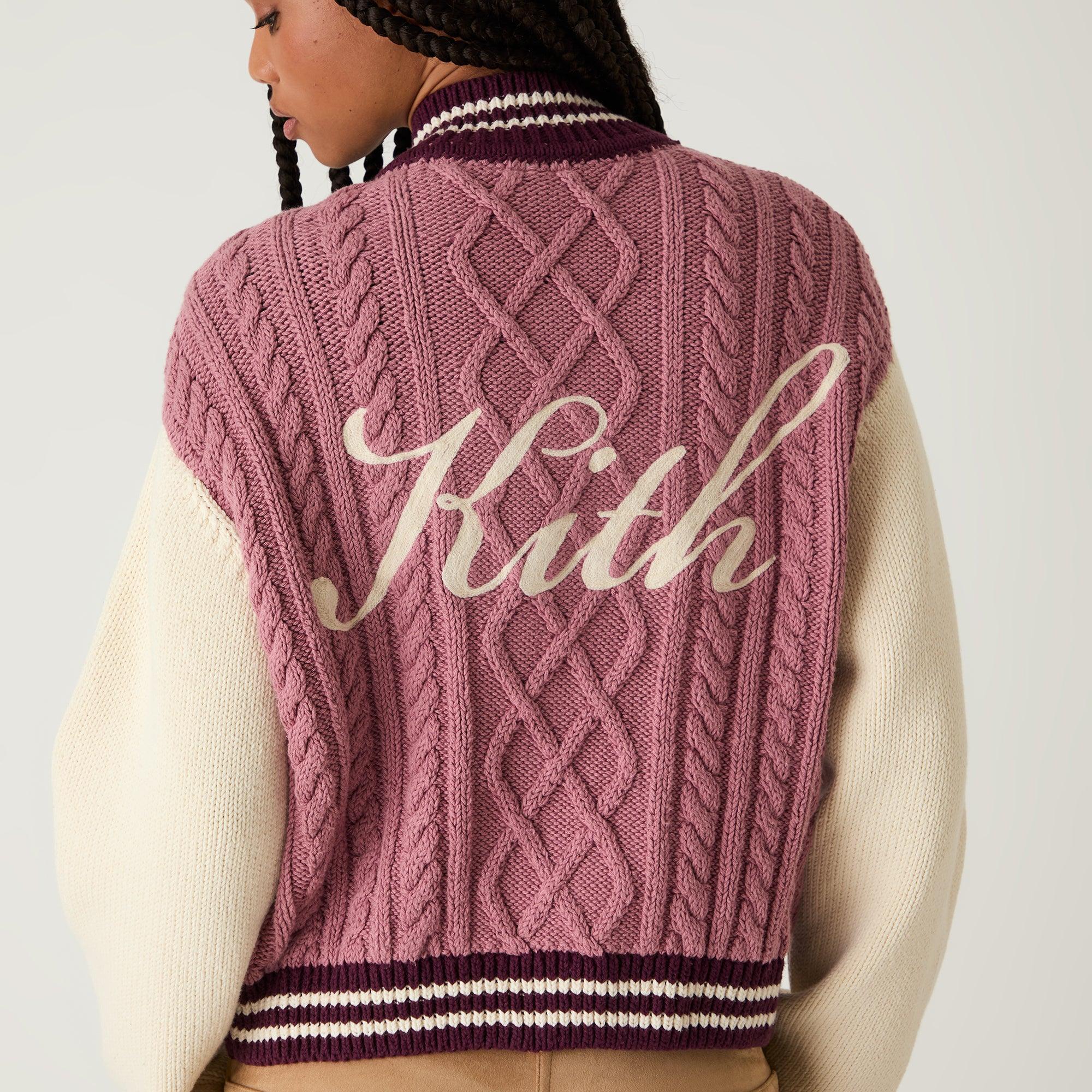 Kith Women Wyler Blocked Full Zip Sweater - Pink Opal Female Product Image