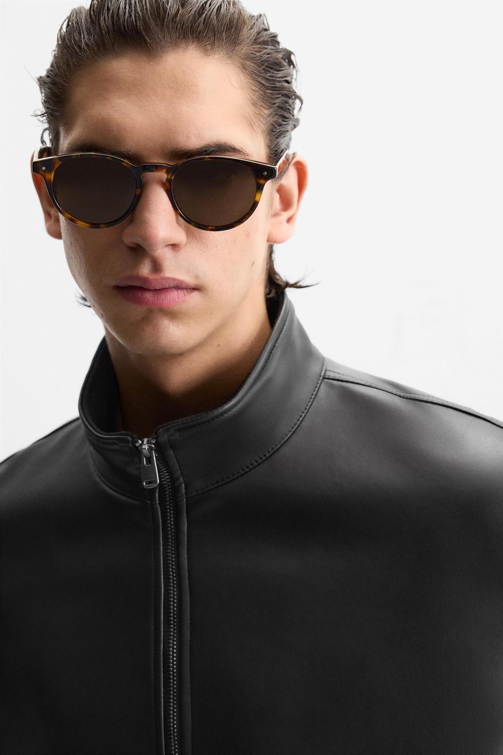 FAUX LEATHER BOMBER JACKET Product Image