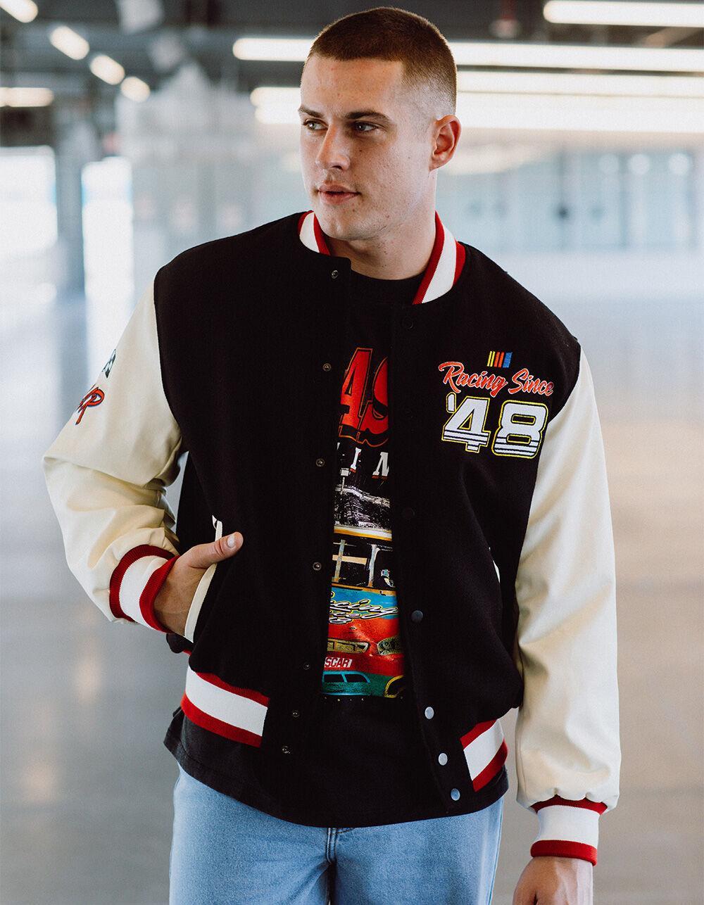 TILLYS x NASCAR Racing Team Mens Varsity Jacket - BLACK Product Image