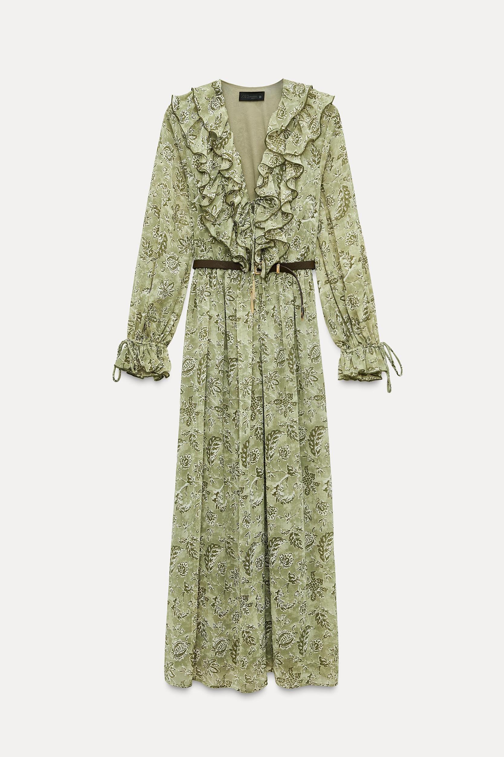 RUFFLED PRINT DRESS Product Image