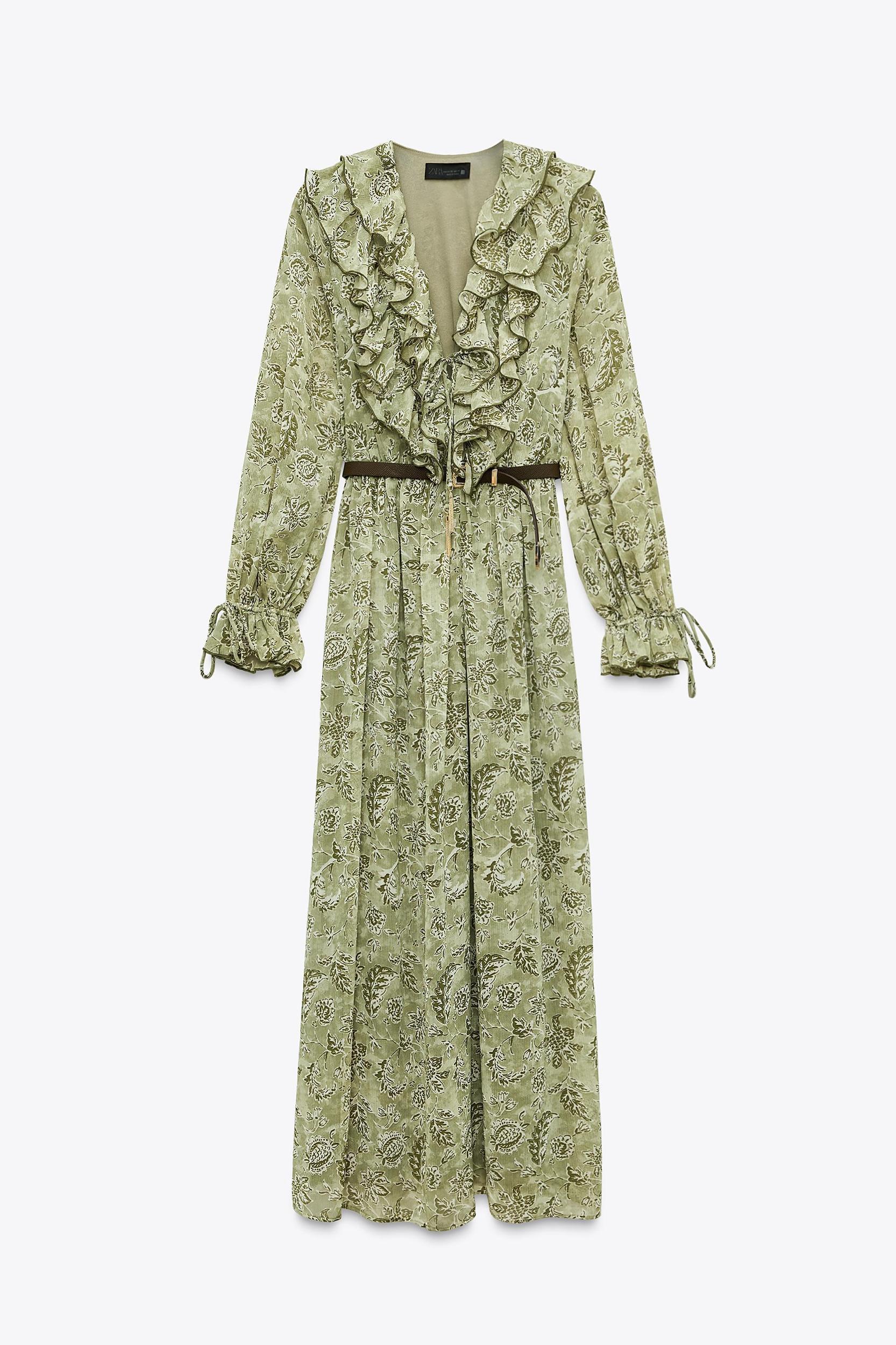 RUFFLED PRINT DRESS Product Image