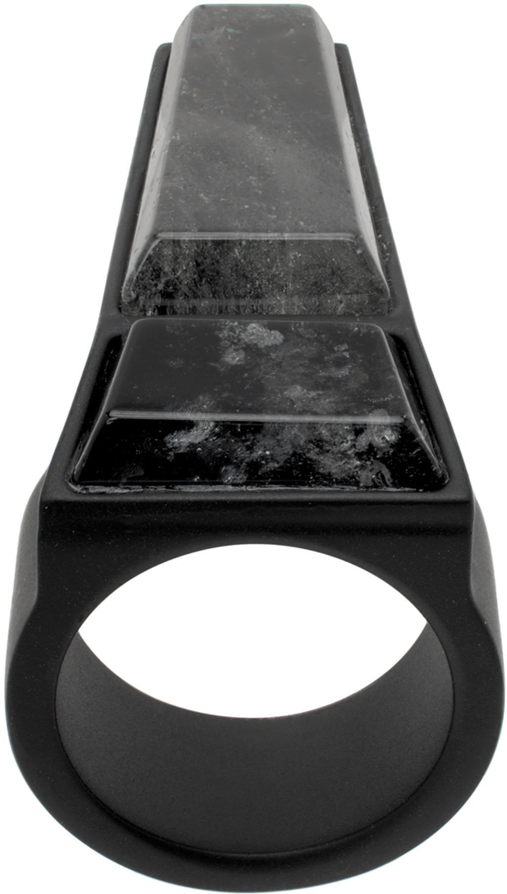 RICK OWENS Black Crystal Trunk Ring In 09 Black Product Image