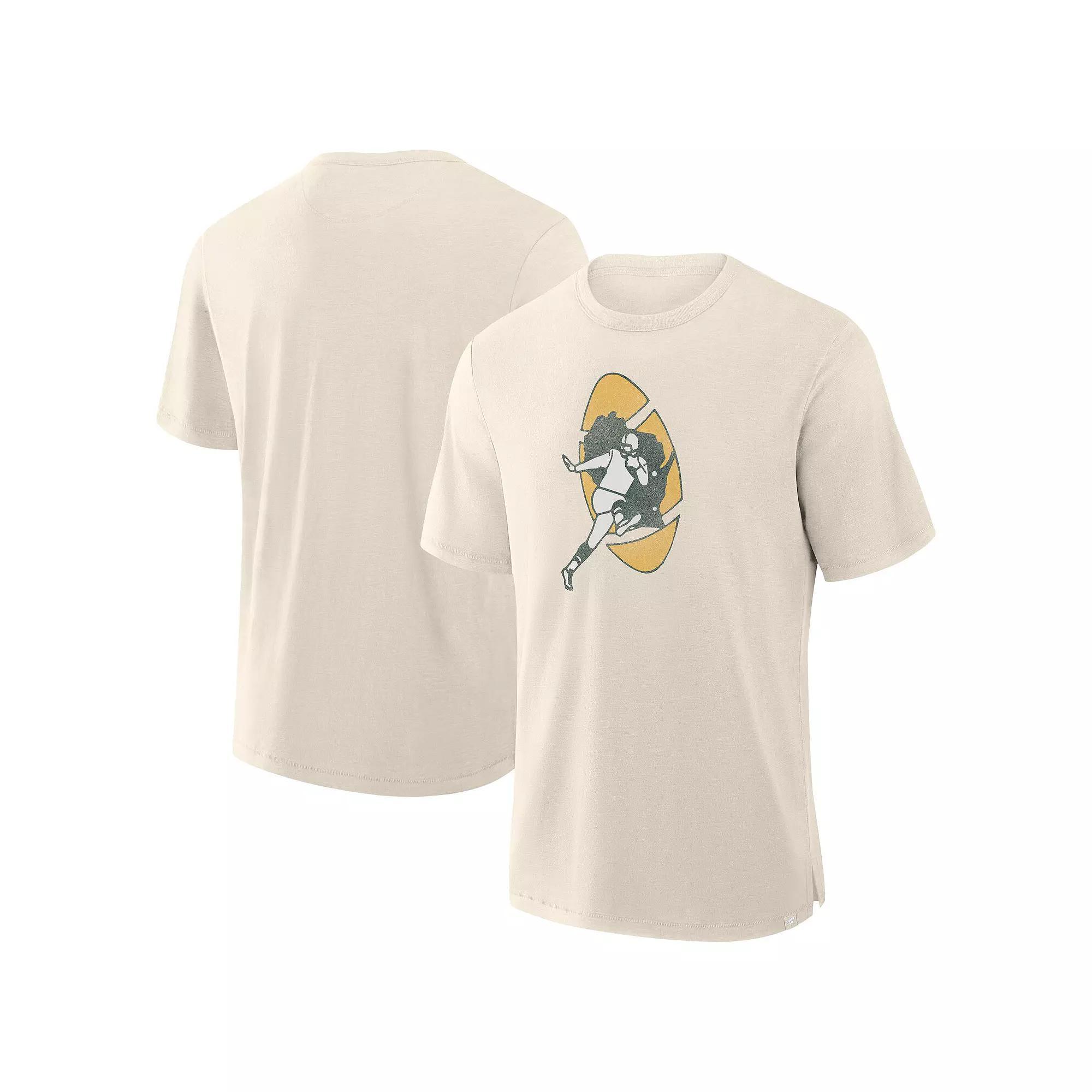 Men's Fanatics  Cream Green Bay Packers Slub T-Shirt, Size: Medium, Beige Product Image