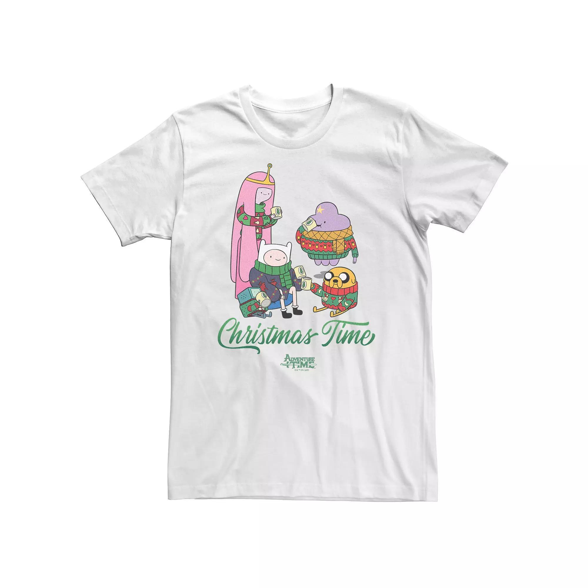 Men's Adventure Time Holidays Christmas Time Season Friends Tee, Size: XL, White Product Image