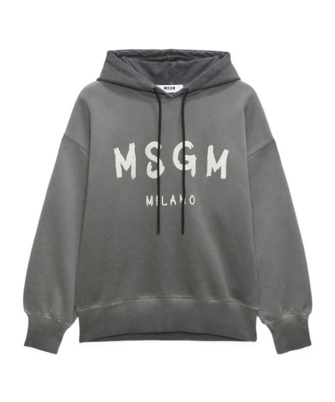 MSGM Hoodie Mit Logo-print In Grey Product Image