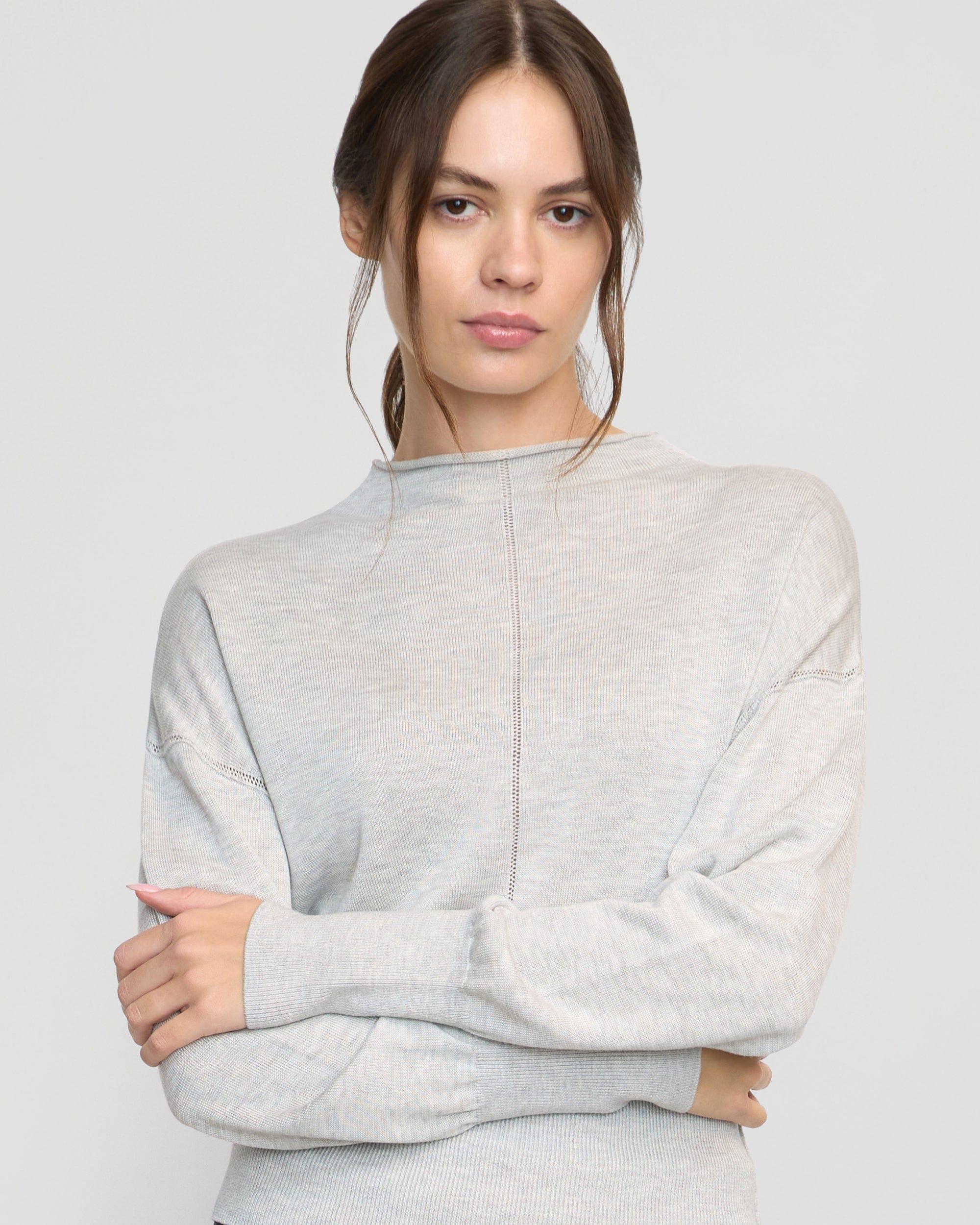 Jillian Pointelle Tencel-Wool Sweater Product Image