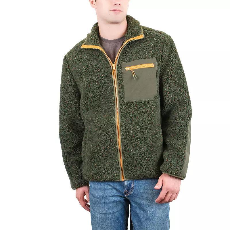 Mens Mountain and Isles Full Zip Sherpa Jacket Green Speckle Product Image