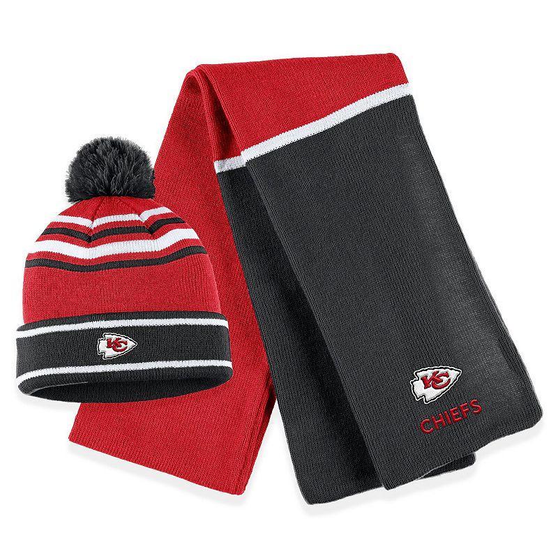 Womens WEAR by Erin Andrews Atlanta Falcons Colorblock Cuffed Knit Hat with Pom and Scarf Set Product Image