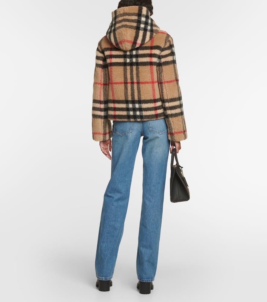 BURBERRY Check Wool-blend Jacket In Beige Product Image