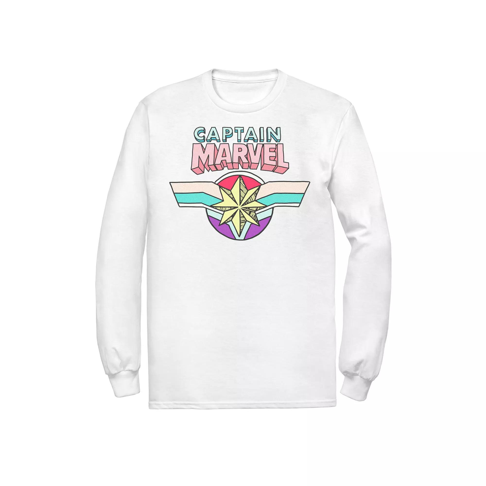 Men's Marvel Captain Marvel Cartoon Style Logo Tee,  Product Image