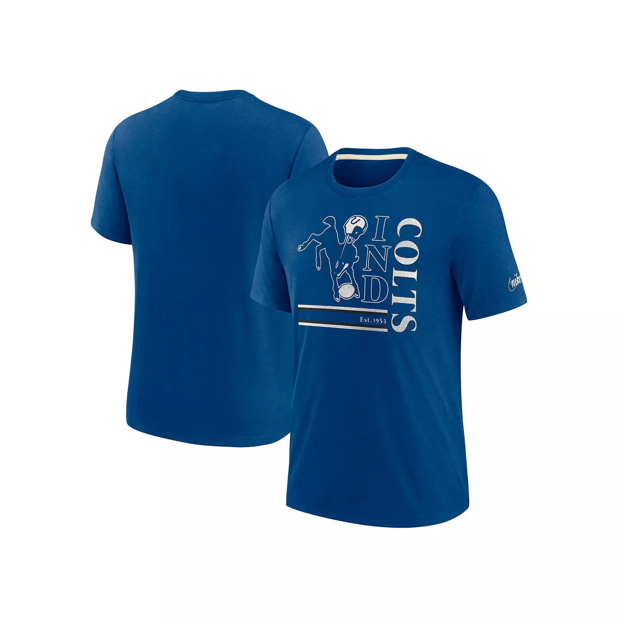Men's Nike Royal Indianapolis Colts Wordmark Logo Tri-Blend T-Shirt,  Product Image