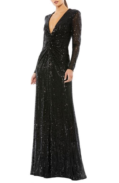 Womens Knotted Sequin Gown Product Image