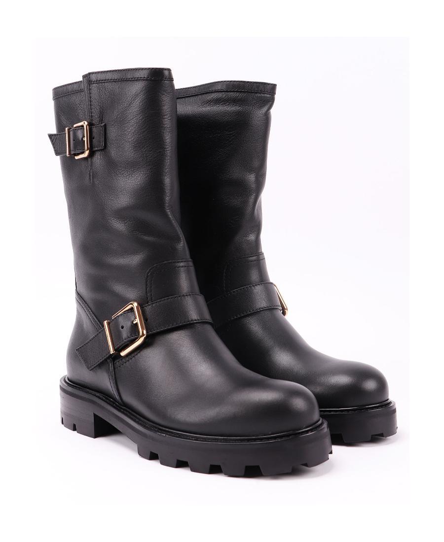 JIMMY CHOO Leather Biker Boots In Black Product Image