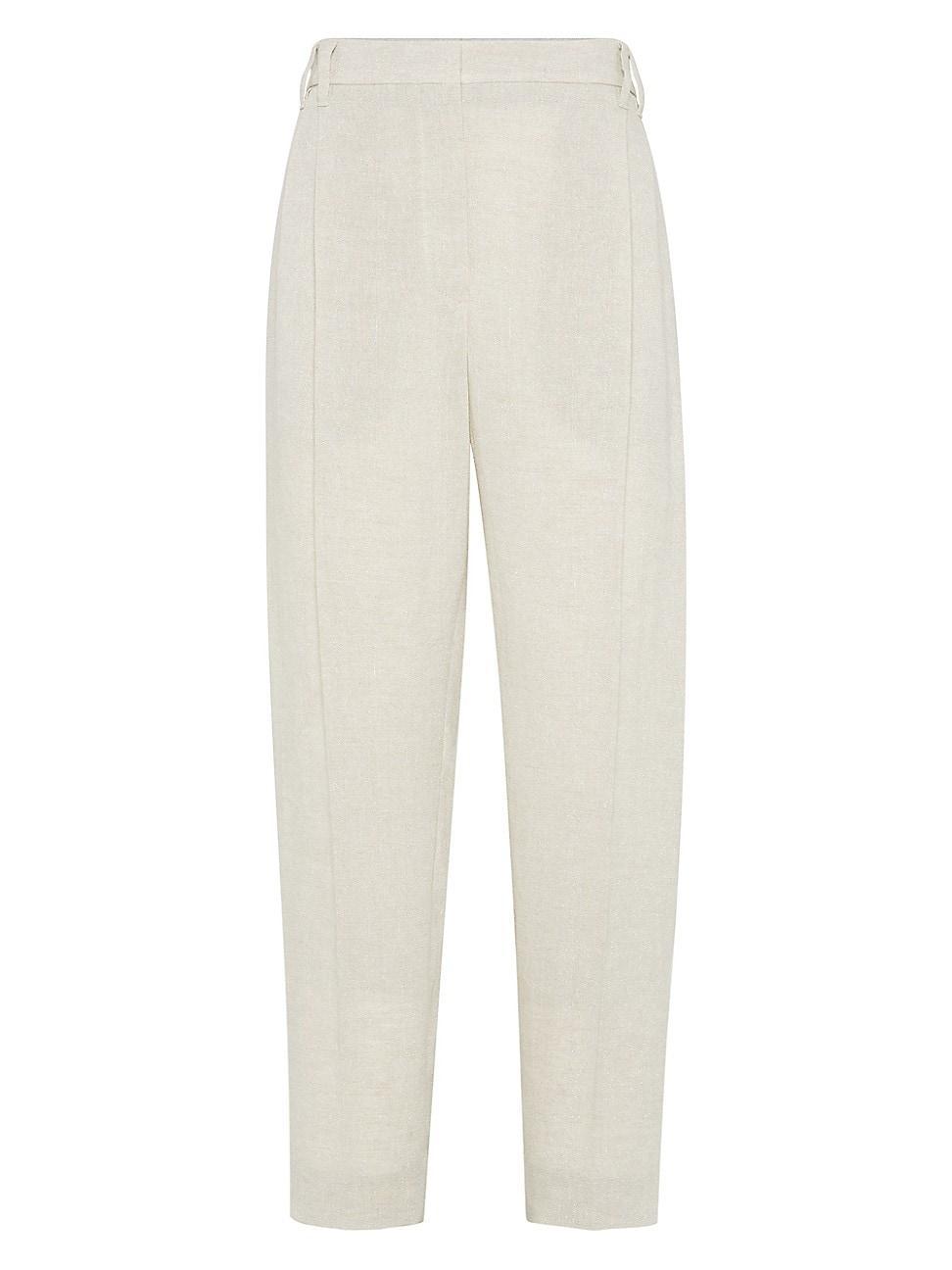 Womens Linen Sparkling Canvas Slouchy Trousers Product Image