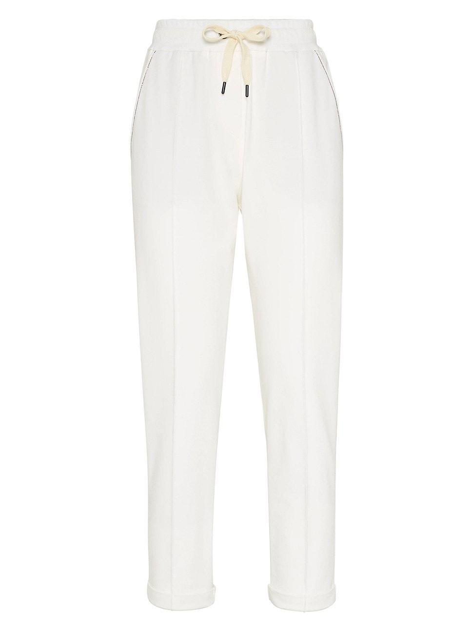 Womens Stretch Cotton Lightweight French Terry Track Trousers Product Image