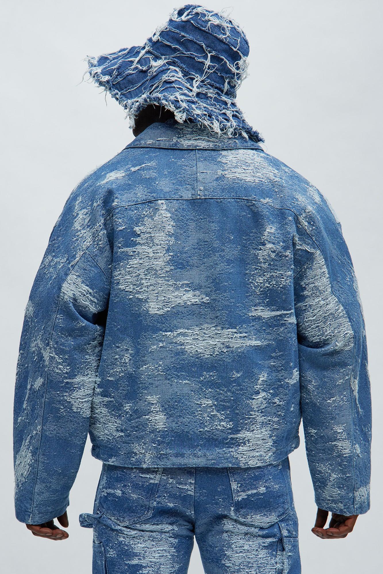 Cloud 9 Textured Cropped Jacket - Light Blue Product Image