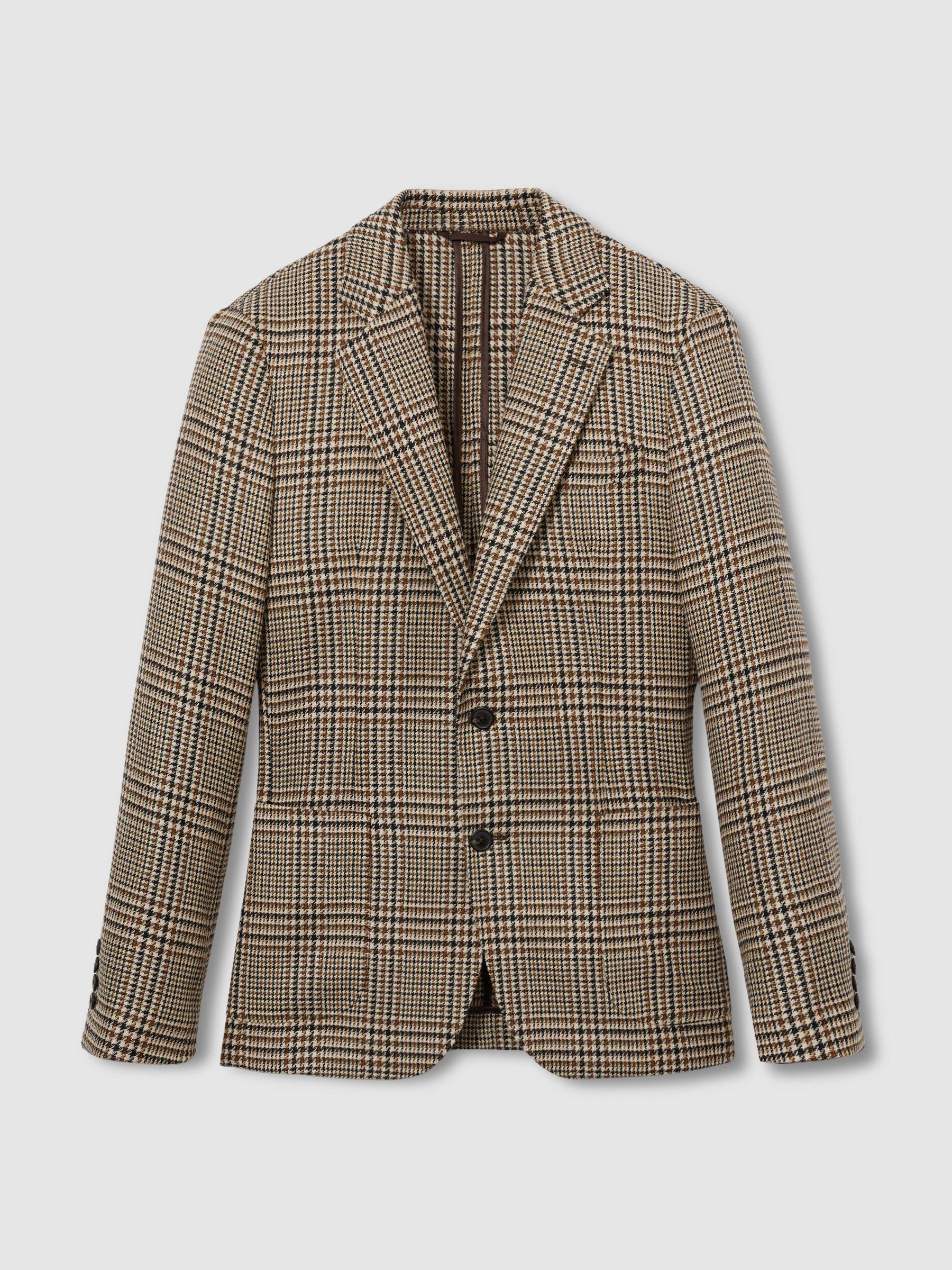 Atelier Single-Breasted Blazer in Wool Prince of Wales-Check in Brown Product Image