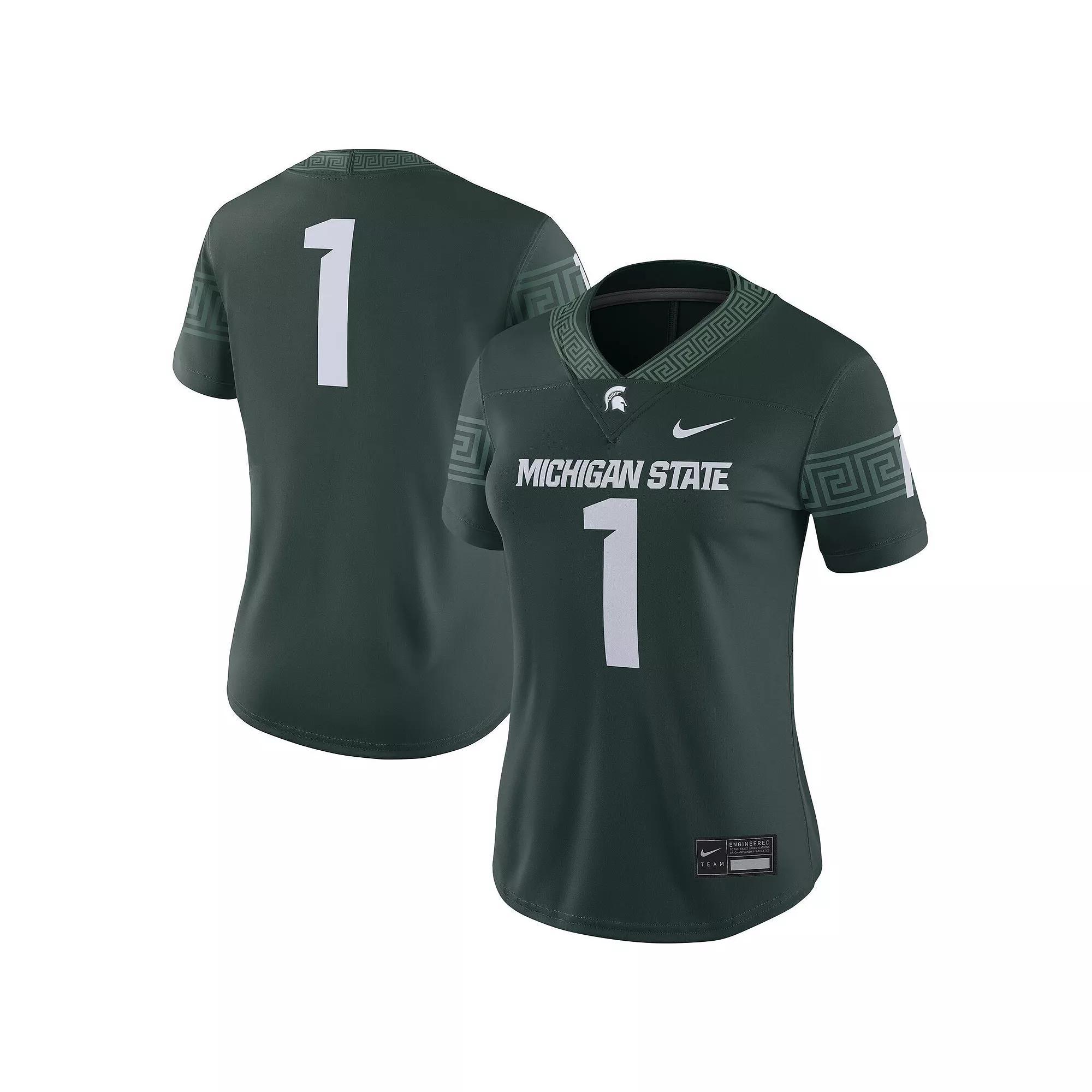 Women's Nike #1 Green Michigan State Spartans Football Game Jersey,  Product Image