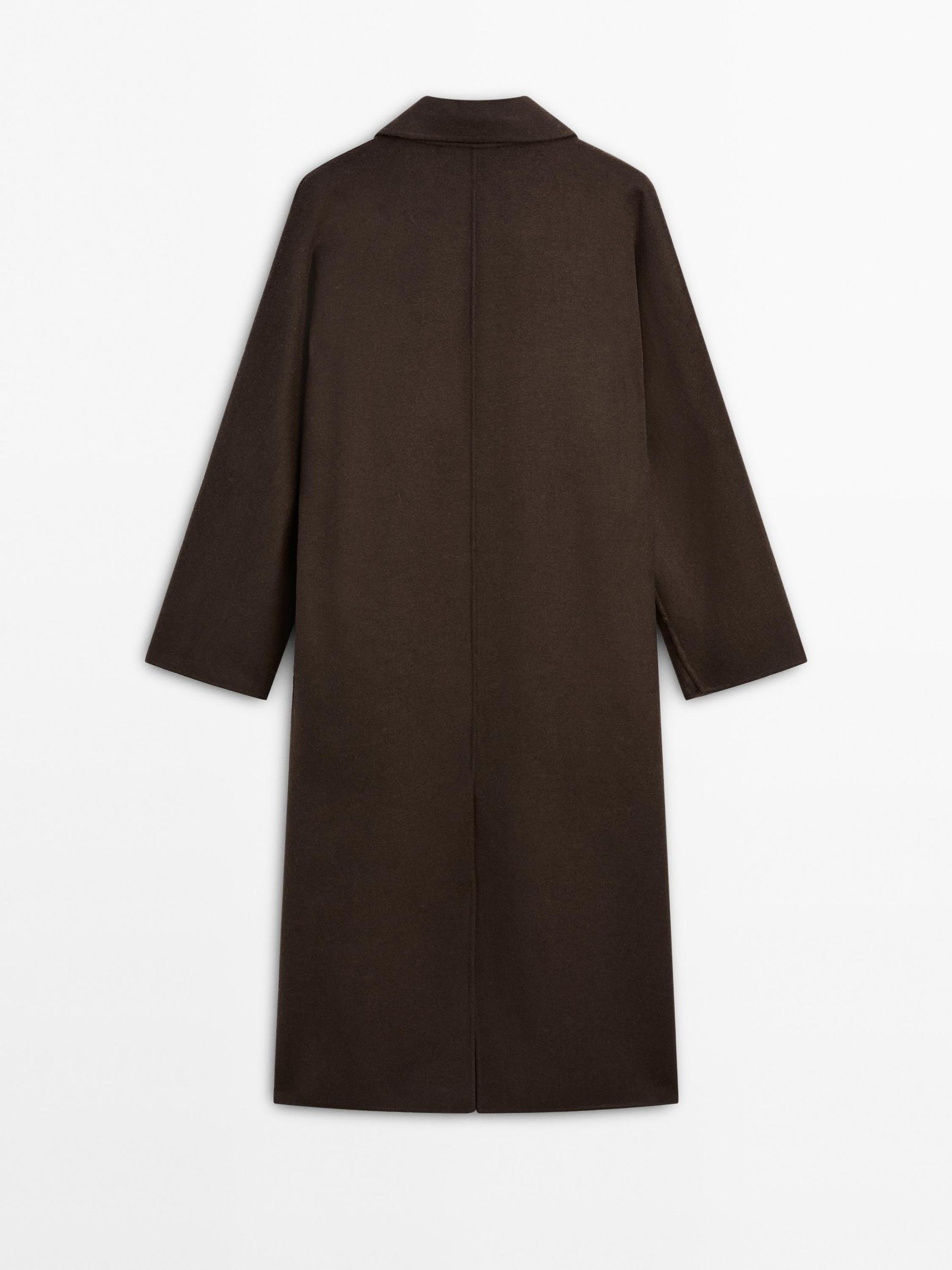Long double-breasted wool blend coat Product Image