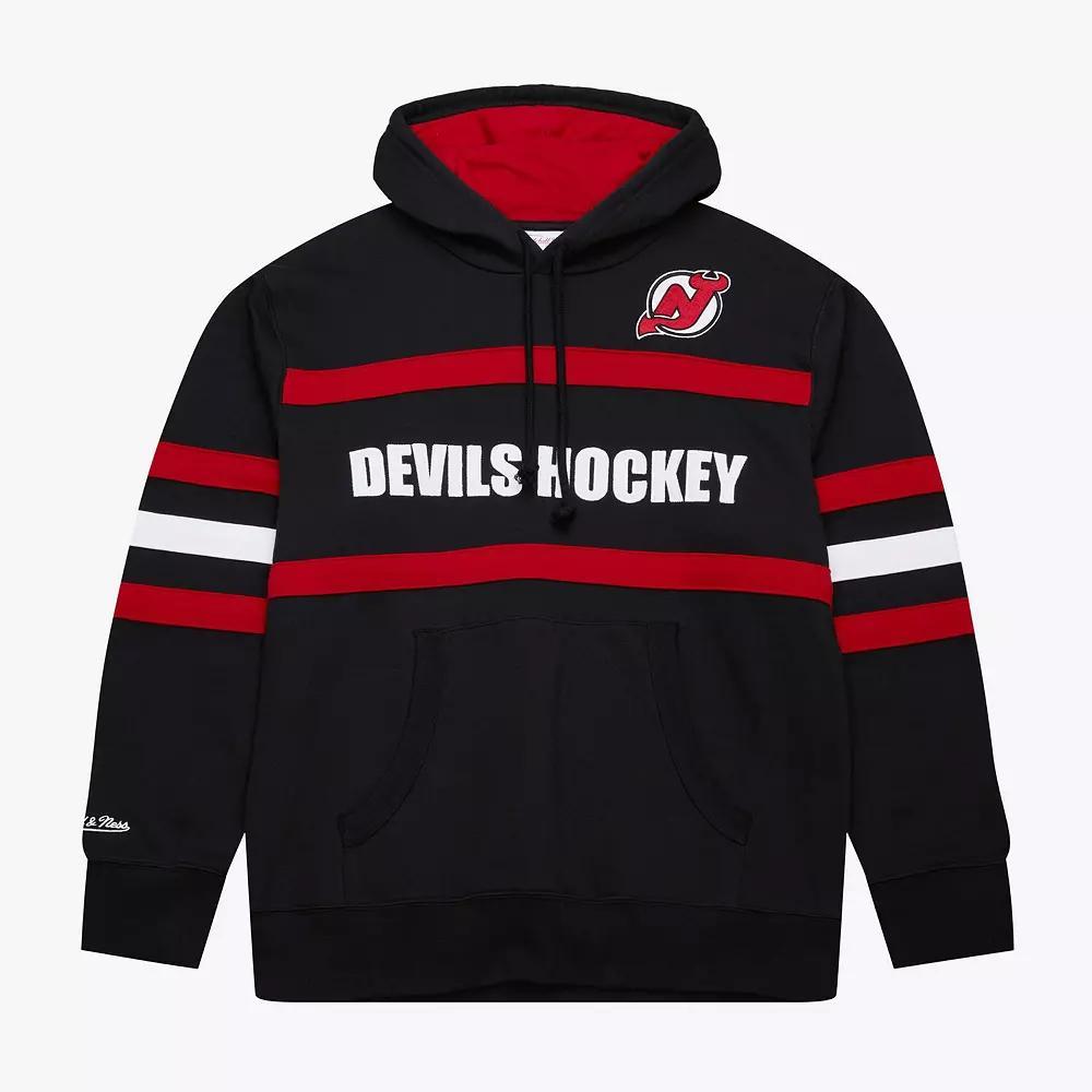 Men's Mitchell & Ness Black New Jersey Devils Head Coach Slogan Pullover Hoodie,  Product Image