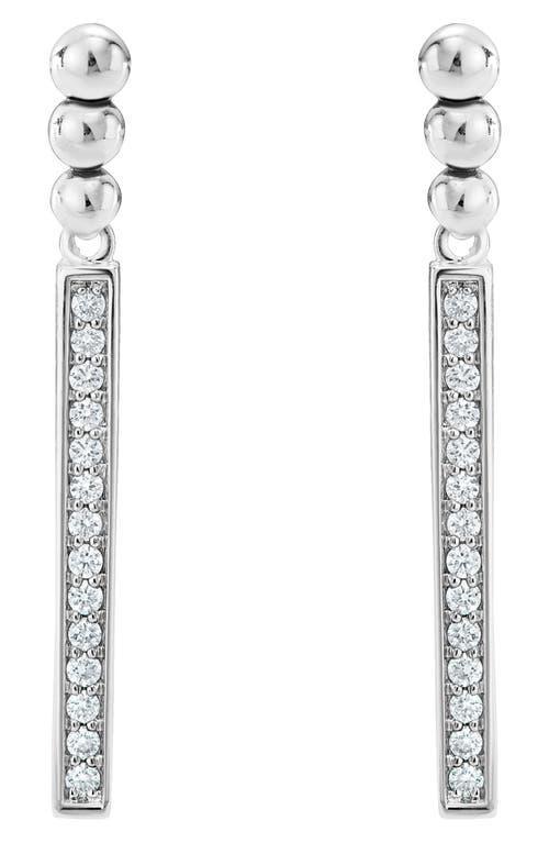 LAGOS Sterling Silver Caviar Spark Diamond Drop Earrings In Silver/ Diamond Product Image