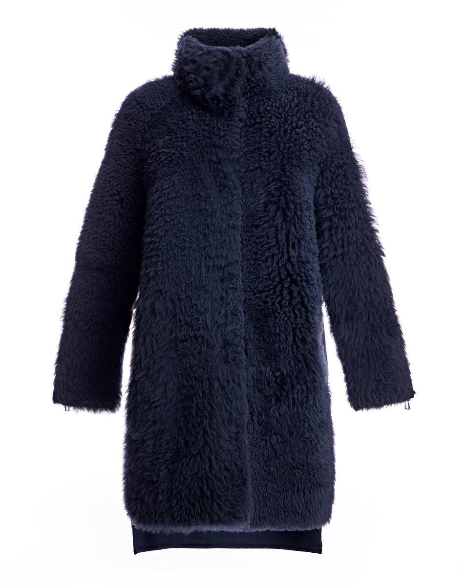 Mixed Media Shearling Coat Product Image