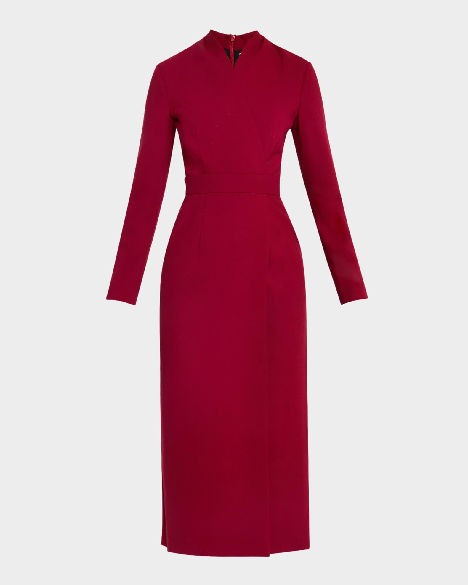 Eloise Stretch Wool Column Midi Dress Product Image