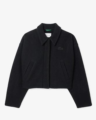 Cropped Oversized Pure Wool Jacket Product Image