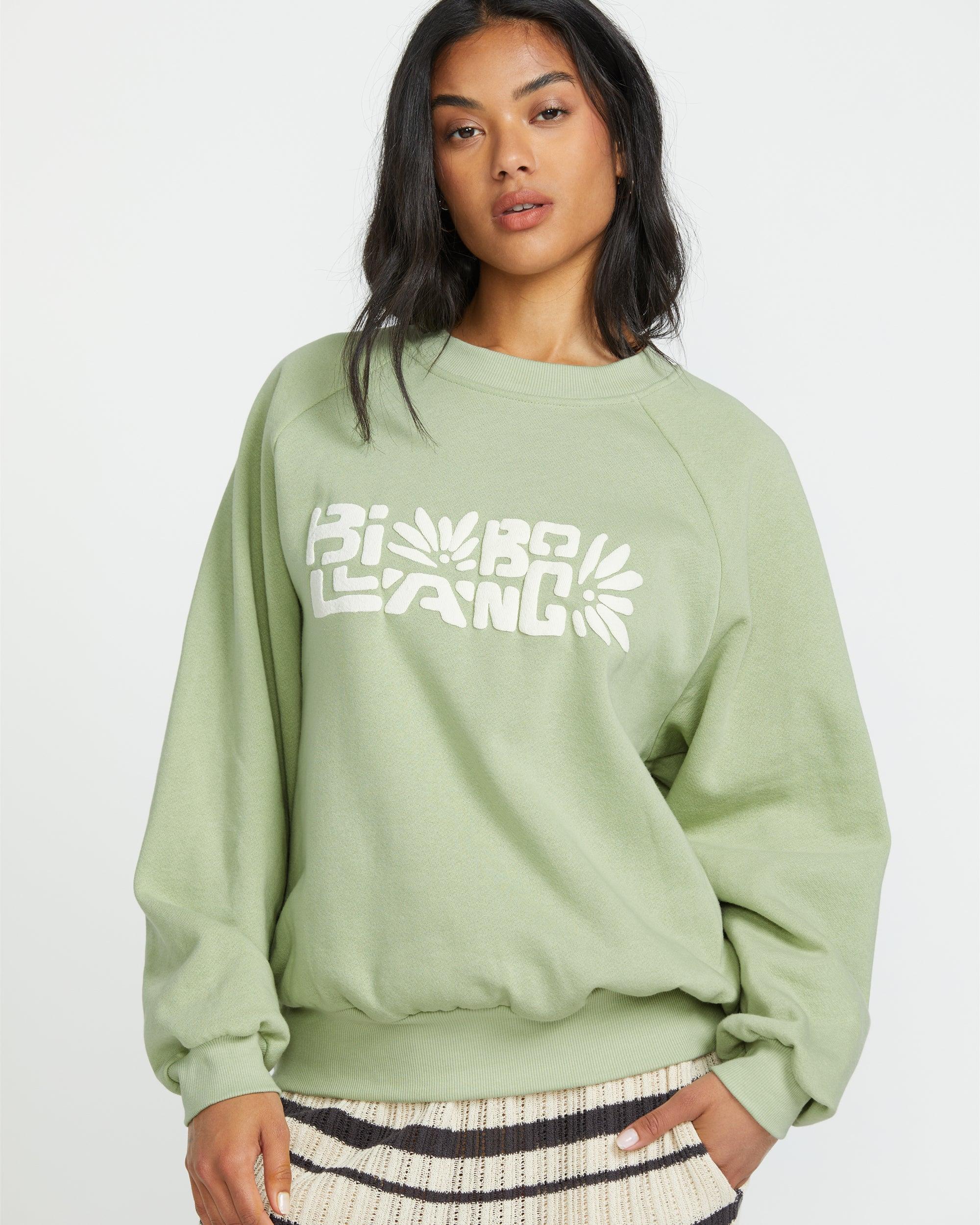 The Waves Crew Sweatshirt  - Pistachio Female Product Image