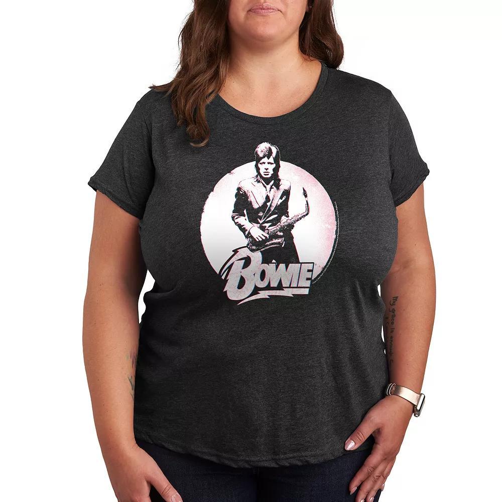 Plus Bowie Distressed Circle Graphic Tee, Women's,  Product Image