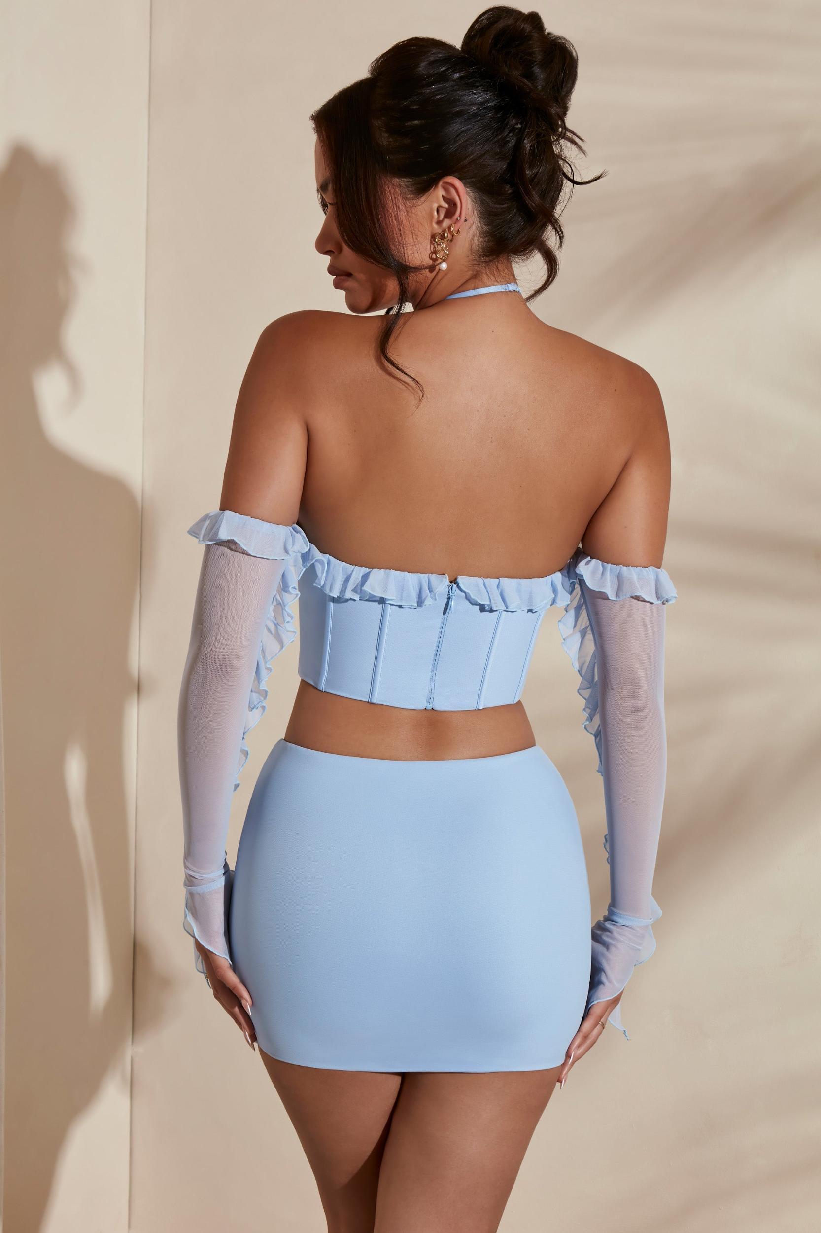 Micro Mini Skirt in Light Blue Product Image